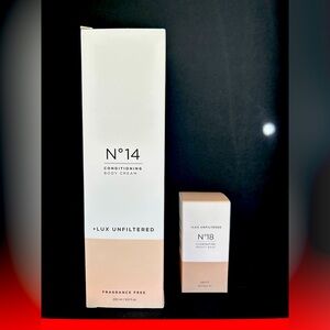 NEW + Lux Unfiltered Two Pc. Nº14 Body Cream and Nº18 Beauty Balm NIB